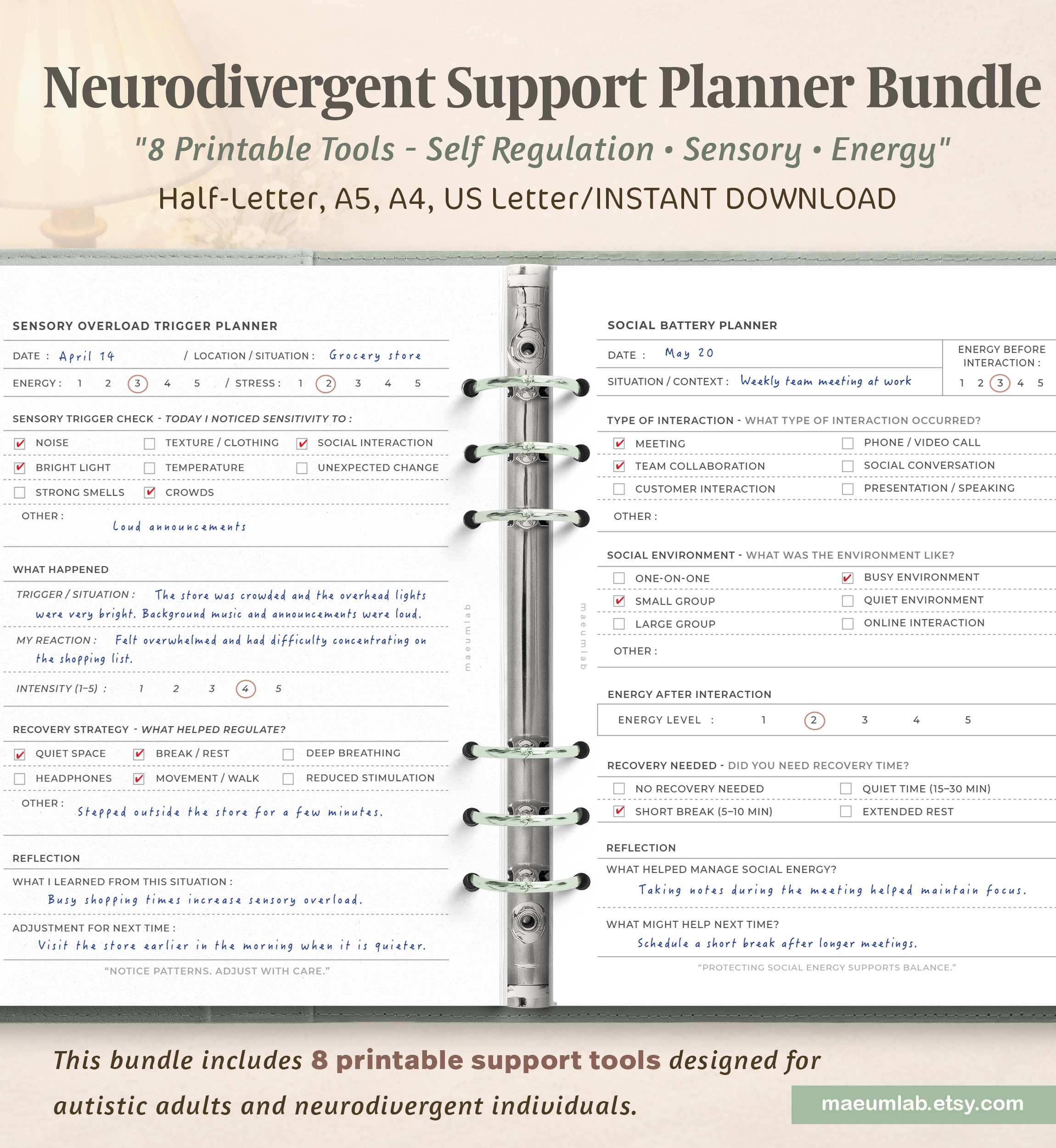 neurodivergent support planner bundle neurodivergent support planner bundle