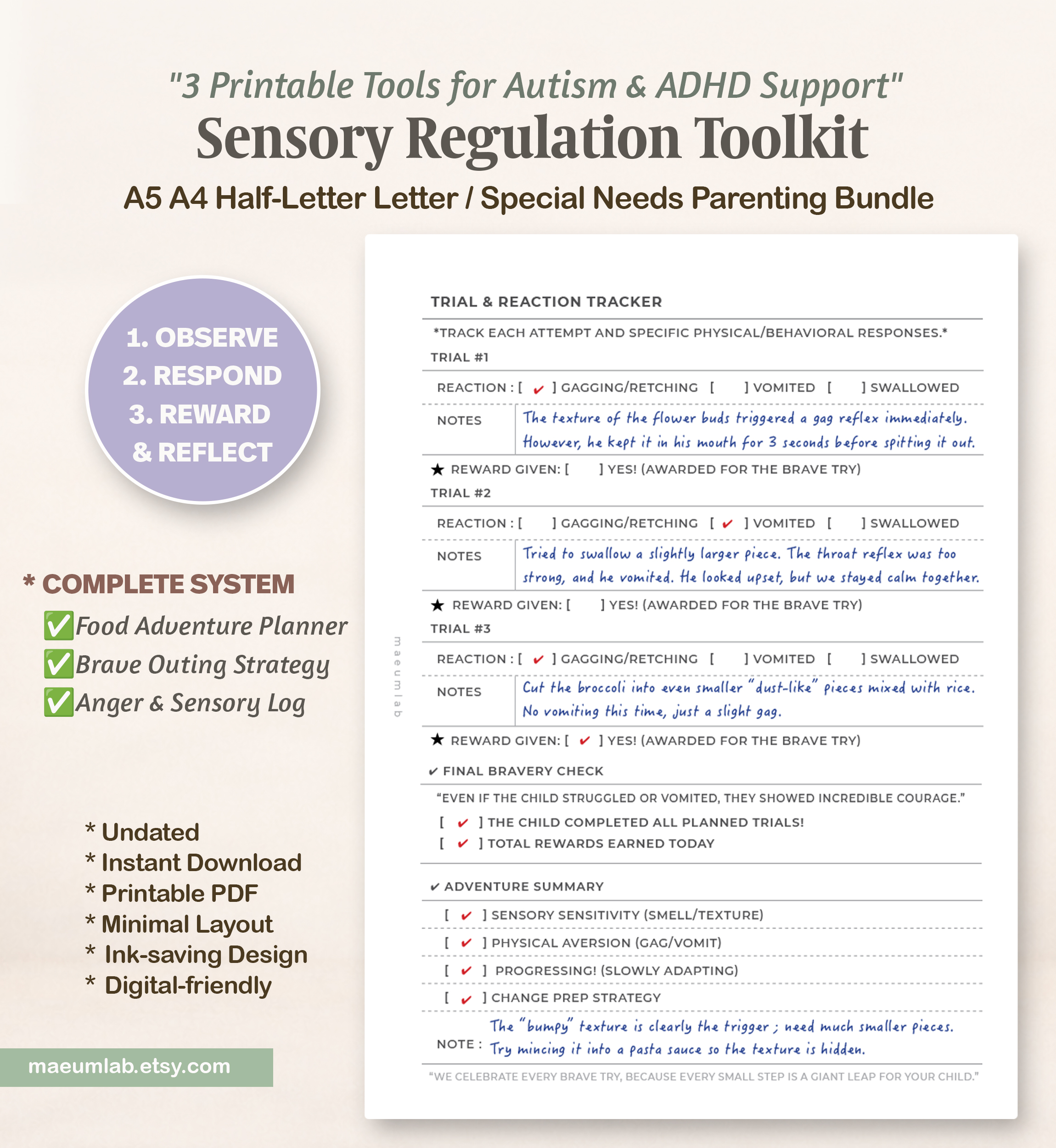 How to Use SENSORY REGULATION TOOLKIT 01 food adventure 2