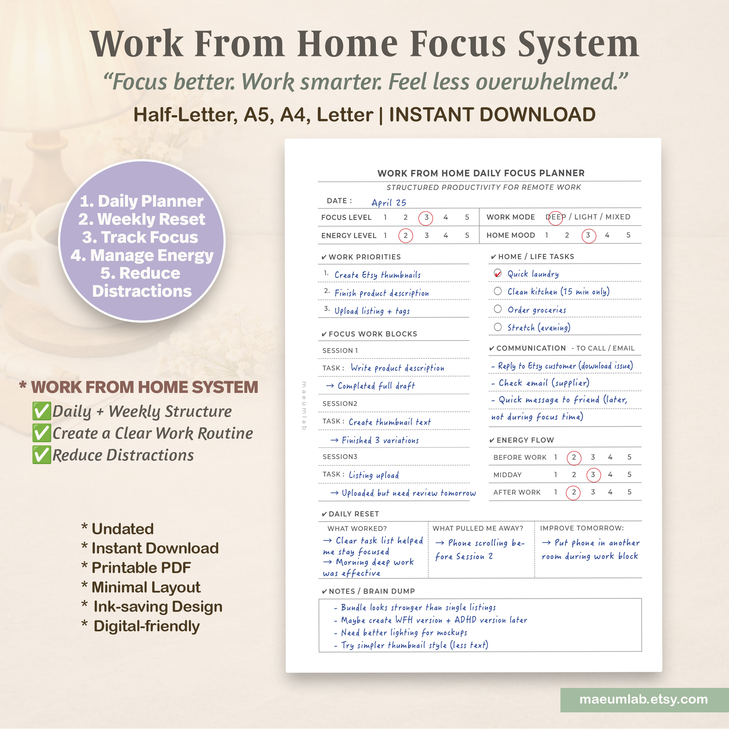 02work from home daily planner