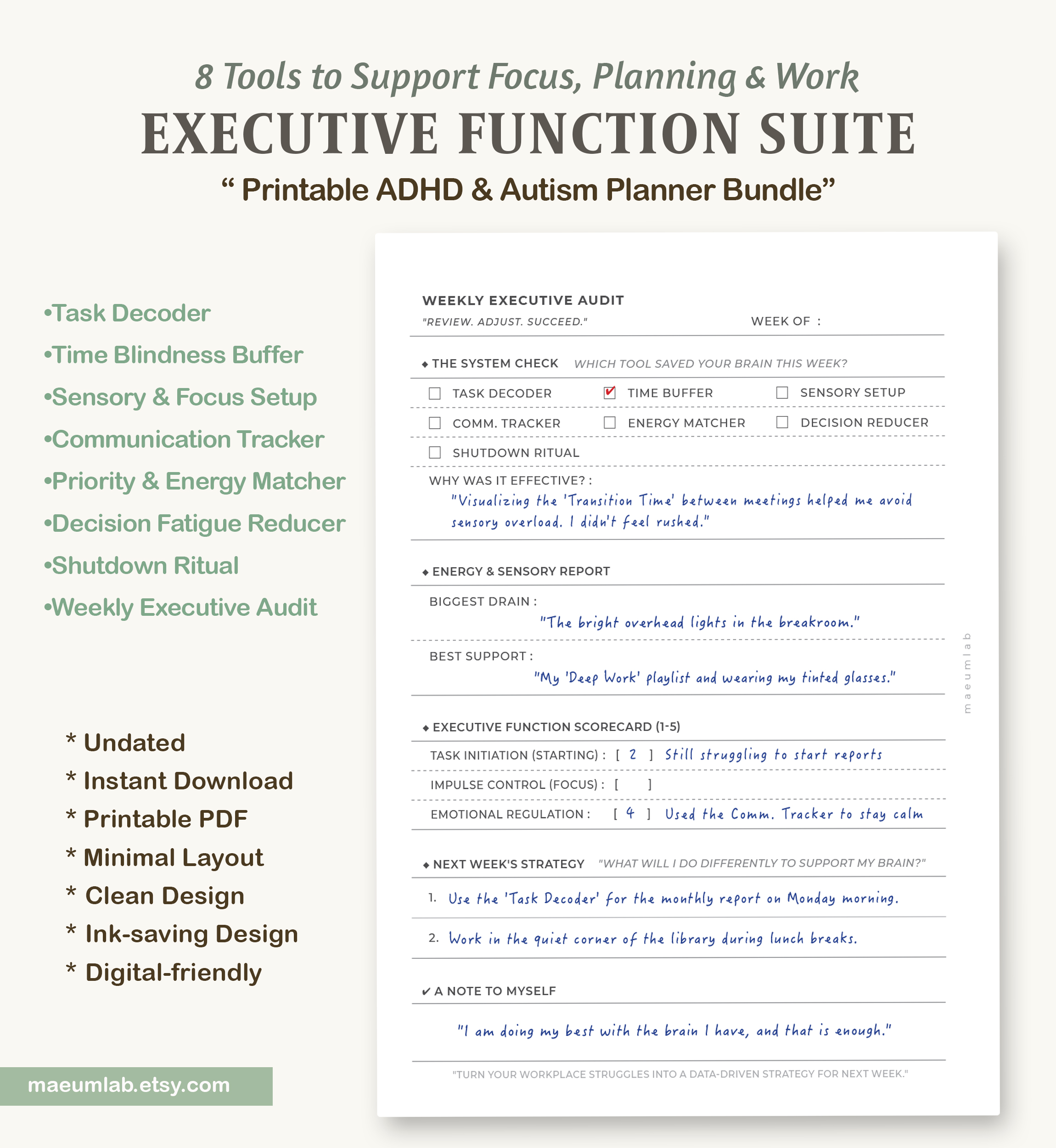 how-to-use-executive-function-suite 08 weekly executive audit